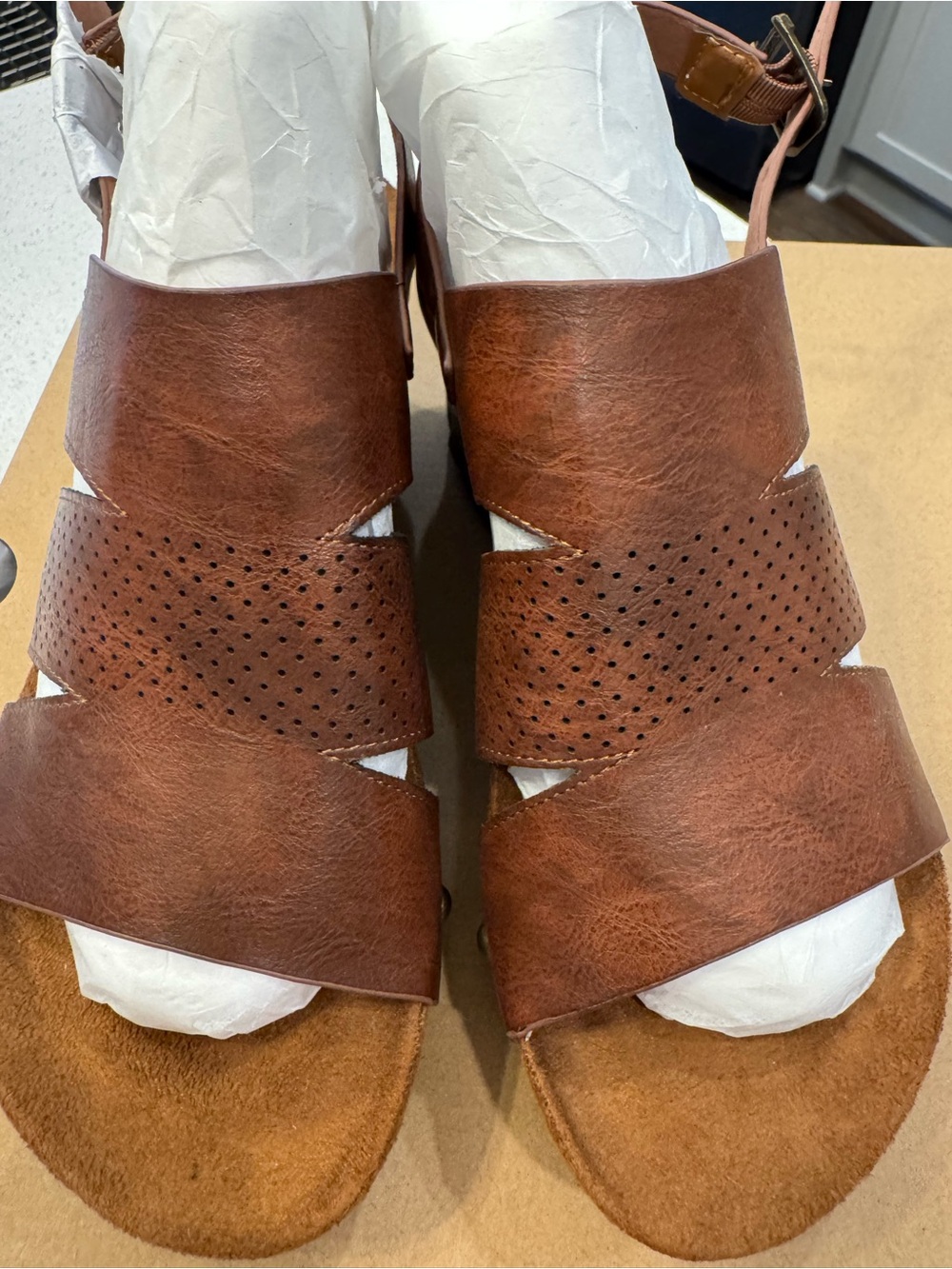 Pierre Dumas Brown Wedge Sandals